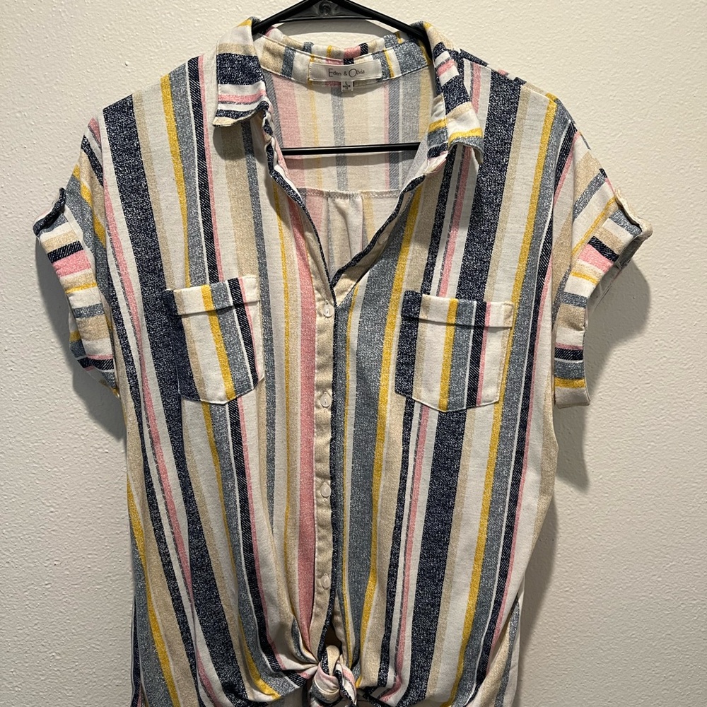 Eden & Olivia Multicolor Striped Button-Down Shirt